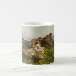 Schapen in een weide (door August Friedrich Schenc Koffiemok