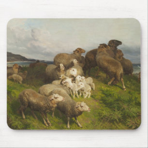 Schapen in een weide (door August Friedrich Schenc Muismat