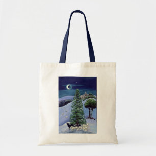 Schapen in een winterlandschap tote bag