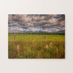Schapen in Fiordland, Te Anau, Nieuw-Zeeland Legpuzzel