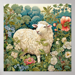 Schapen in Meadow Schilderen Poster