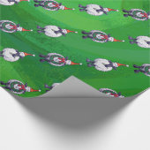 Schapen in Santa Hat op groen Cadeaupapier (Hoek)