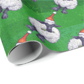 Schapen in Santa Hat op groen Cadeaupapier (Rol Hoek)