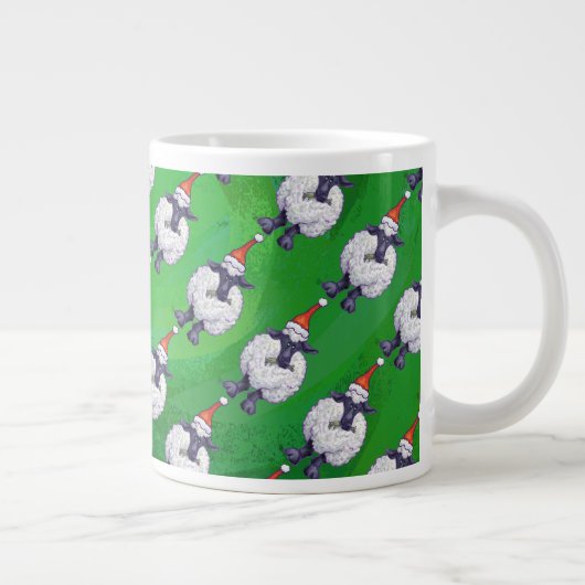 Schapen in Santa Hat op groen Jumbo Beker (Rechts)