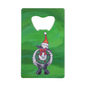 Schapen in Santa Hat op groen Kredietkaart Flessenopener (Achterkant)