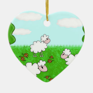 Schapen Keramisch Ornament