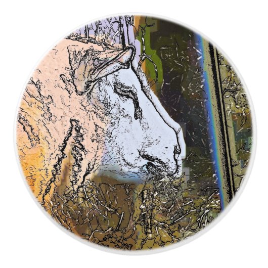 SCHAPEN KERAMISCHE KNOP (Voorkant)