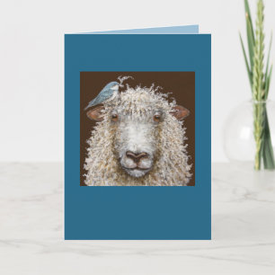 Schapen met Cerulean warbler card Kaart