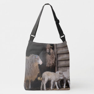 Schapen met dierenfoto's van lammeren crossbody tas
