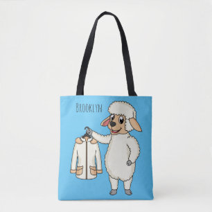 Schapen met een jasje cartoon draagtas