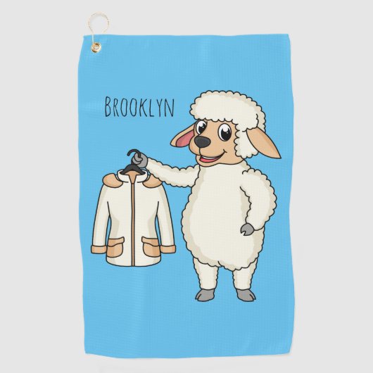 Schapen met een jasje cartoon golfhanddoek (Voorkant)