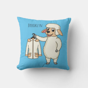 Schapen met een jasje cartoon kussen