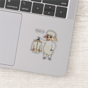 Schapen met een jasje cartoon sticker