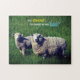 Schapen met lam in grasweide legpuzzel
