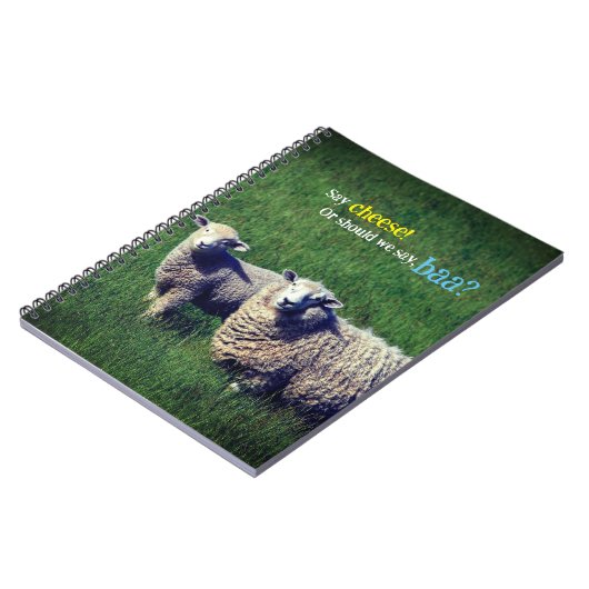 Schapen met lam in grasweide notitieboek (Linkerzijde)