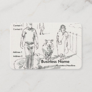 Schapen met mensen Tekenen Zakelijke Kaarten Visitekaartje