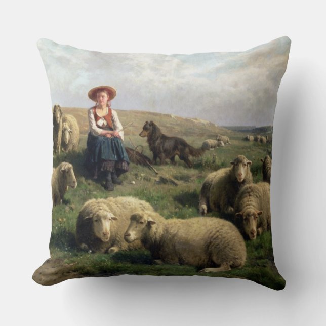 Schapen met schapen in een landschap kussen (Voorkant)