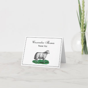  schapen Ooien landbouwhuisdieren Tekening C Bedankkaart