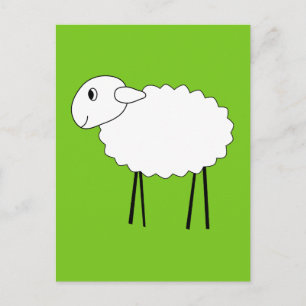 Schapen op de groene achtergrond. briefkaart