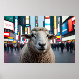 Schapen op Times Square Poster