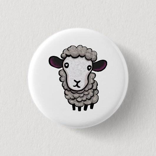Schapen Ronde Button 3,2 Cm (Voorkant)