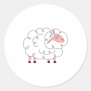 schapen ronde sticker