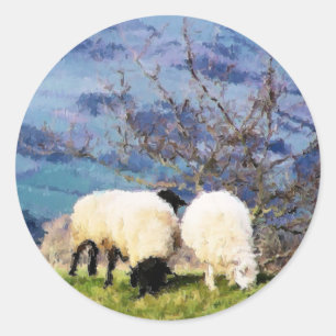 SCHAPEN RONDE STICKER