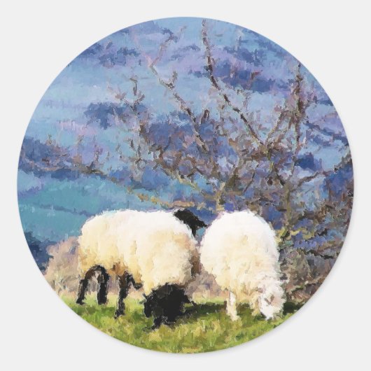 SCHAPEN RONDE STICKER (Voorkant)