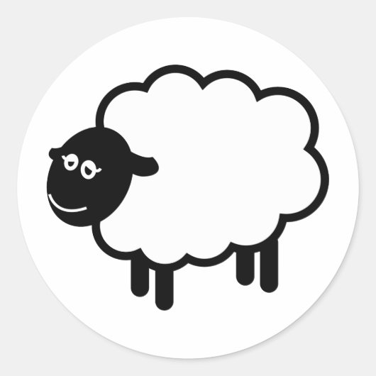Schapen Ronde Sticker (Voorkant)