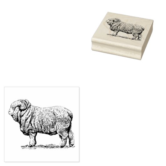  schapen 	rubberstempel (Gestempeld)