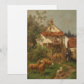 Schapen, schapen op het Boerderij Feestdagenkaart (Voorkant / Achterkant)