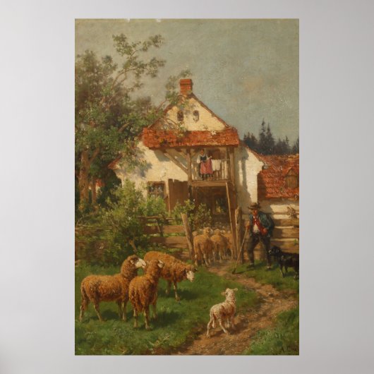 Schapen, schapen op het Boerderij Poster (Voorkant)