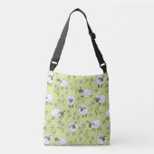Schapen tellen op honingdauw groen crossbody tas (Voorkant)