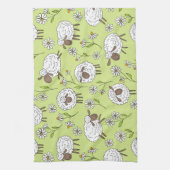 Schapen tellen op honingdauw groen theedoek (Verticaal)