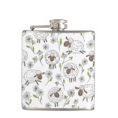 Schapen tellen op wit heupfles (Voorkant)