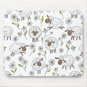 Schapen tellen op wit muismat