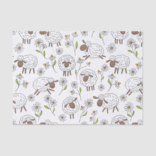 Schapen tellen op wit tissuepapier (Voorkant)