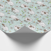 Schapen tellen op zee glasblauw cadeaupapier (Hoek)