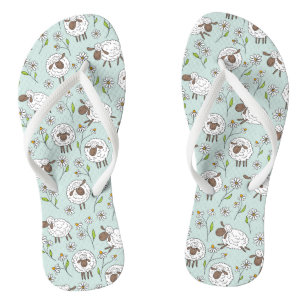 Schapen tellen op zee glasblauw teenslippers
