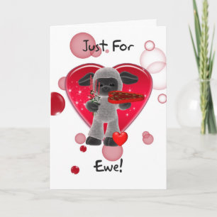 Schapen Valentijnsdag Kaart - alleen voor ooien