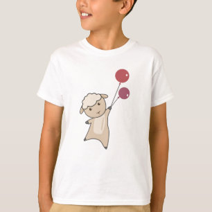 Schapen vliegen omhoog met ballonnen. t-shirt