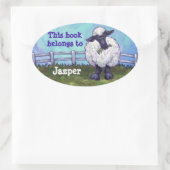 Schapenboekplaat Ovale Sticker (Tas)