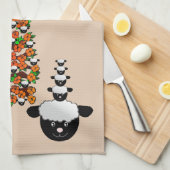 Schapenboom Beige Keuken Handdoek (Quarter Fold)