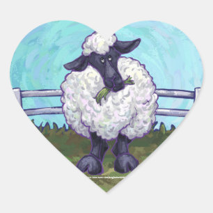 Schapengeschenken en -Accessoires Hart Sticker
