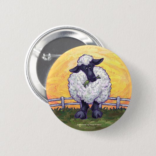 Schapengeschenken en -Accessoires Ronde Button 5,7 Cm (Voorkant /achterkant)