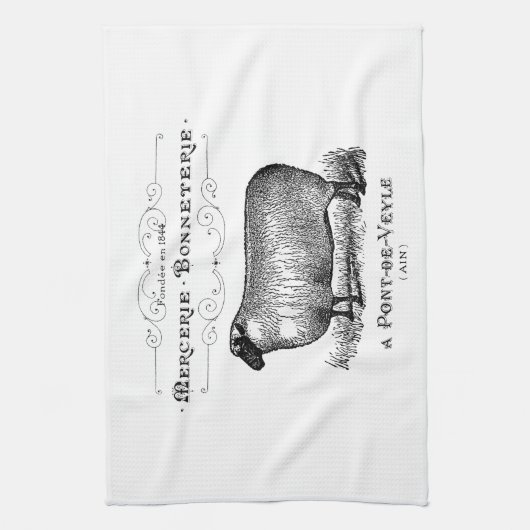 schapenhouderij in Frankrijk Theedoek (Verticaal)