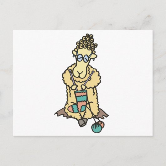 Schapenknitting Briefkaart (Voorkant)