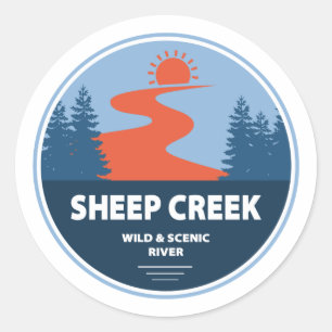 Schapenkrek Wild en de Schilderachtig rivier Idaho Ronde Sticker