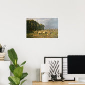 Schapenkudde in een landschap poster (Thuiskantoor)