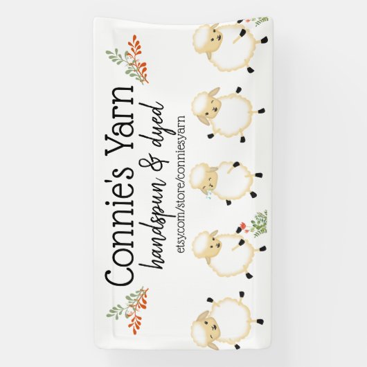 Schapenlammeren breien haak homespun craft show spandoek (Verticaal)